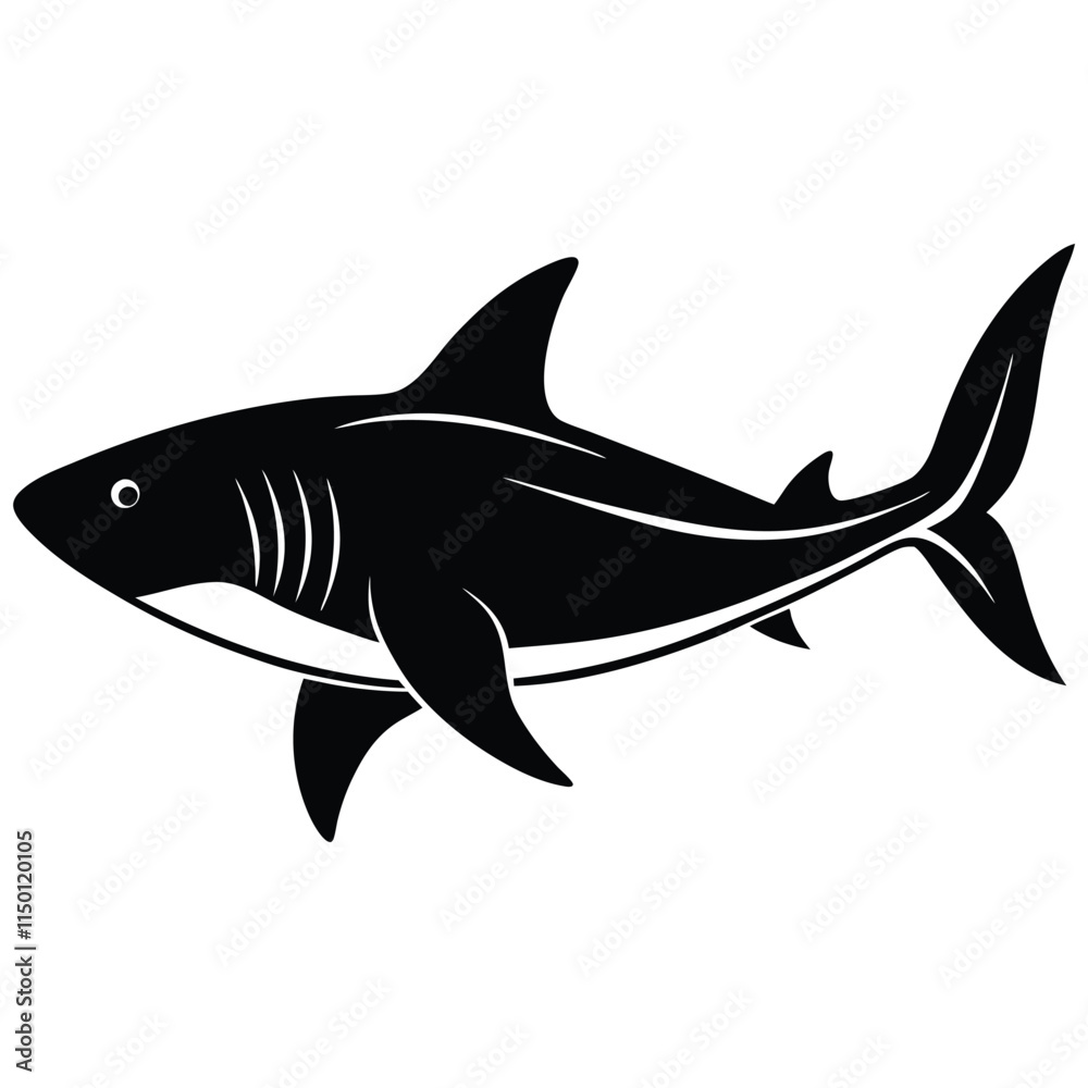 Obraz premium Shark silhouette flat design