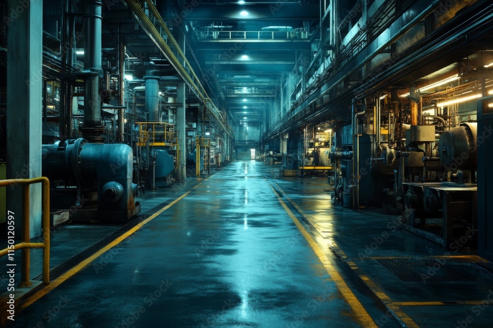 Modern production line in a factory with advanced machinery Modern production line in a factory with advanced machinery