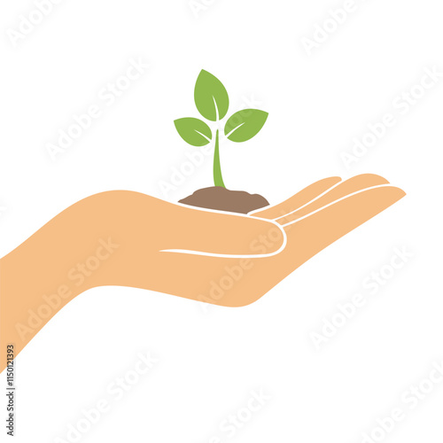 hand holding a plant