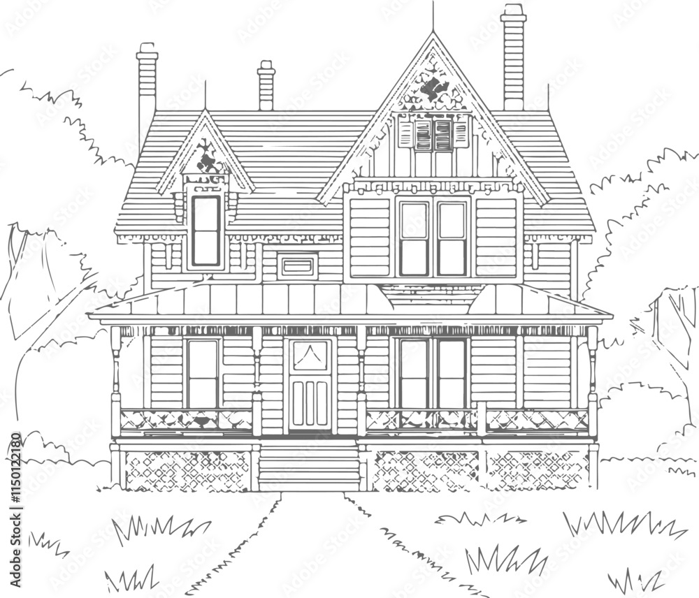 Fototapeta premium Prvactor black and white house