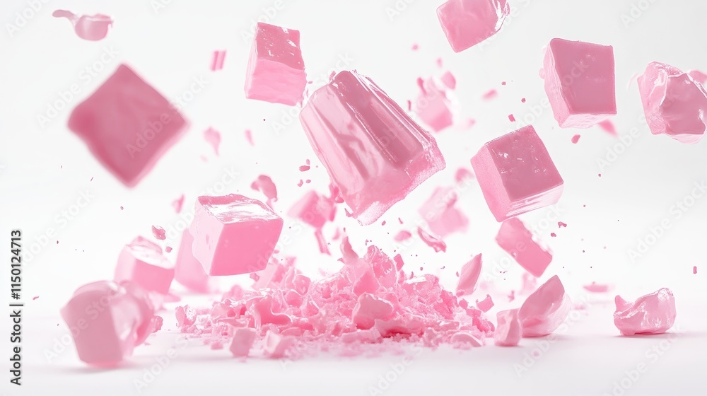 High quality 8K resolution render of falling ice cream High quality 8K resolution render of falling ice cream