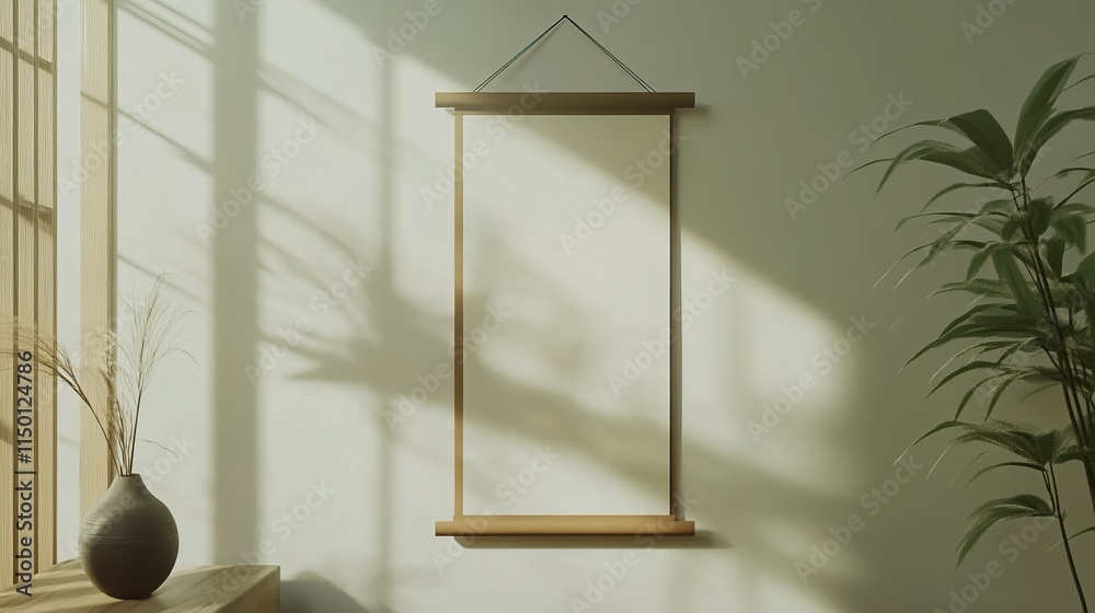 Naklejka premium Hanging Scroll Sign Mockup With Generative AI
