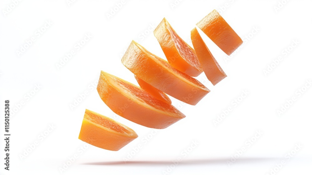 Realistic 8K 3D Render of Caimito Slices on White Background Realistic 8K 3D Render of Caimito Slices on White Background