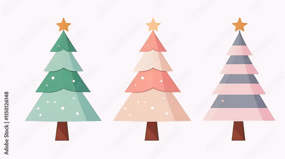 Flat 2d style Christmas tree Flat 2d style Christmas tree