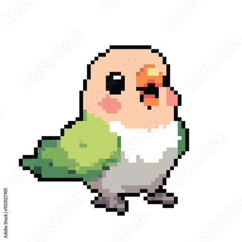 Pixel art cute lovebird