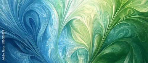 Abstract blue, green soft color background. Painting texture. Modern artistic pattern. Fractal artwork for creative graphic design