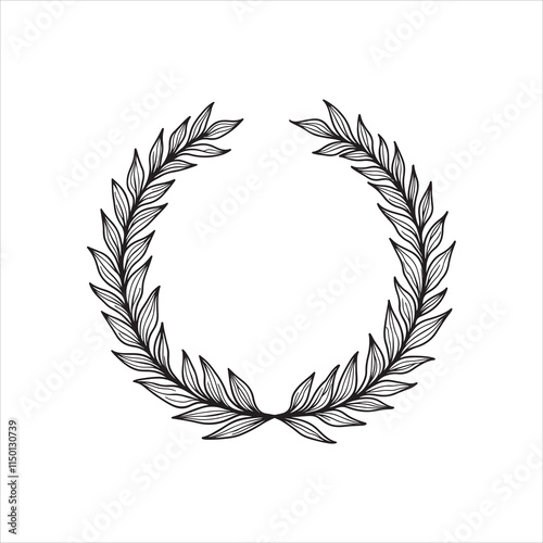 Laurel  wreath silhouette vector 