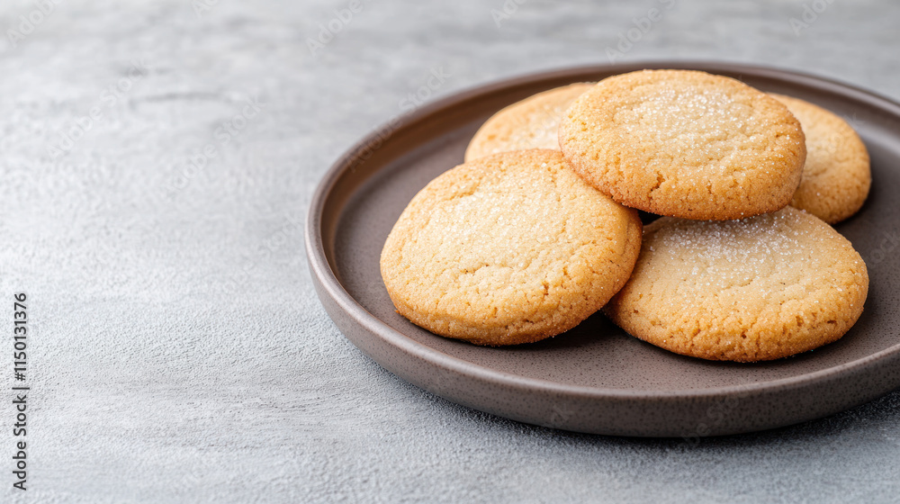 Close-up of cookies with chip on a brown plate Close-up of cookies with chip on a brown plate