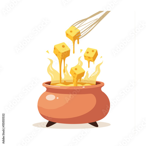 Cheese dices and slices vector illustration