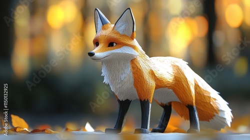 3d model of animated fox in cartoon style illustration usingrtificial intelligenc