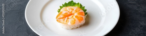 Fresh sushi served elegantly on a plate. photo