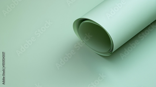 Minimalist Mint Green Paper Roll: Texture and Simplicity in Design