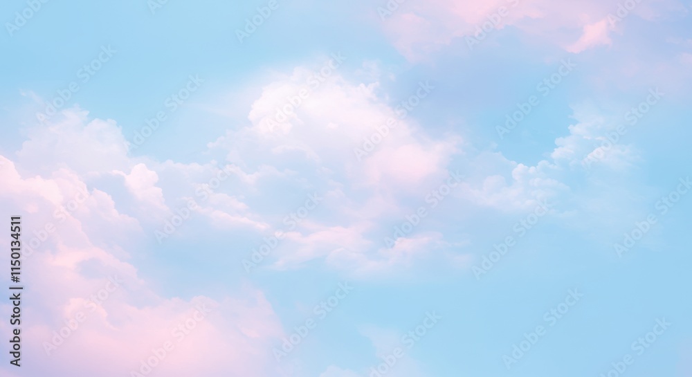 Obraz premium Pastel Pink and Blue Sky Background