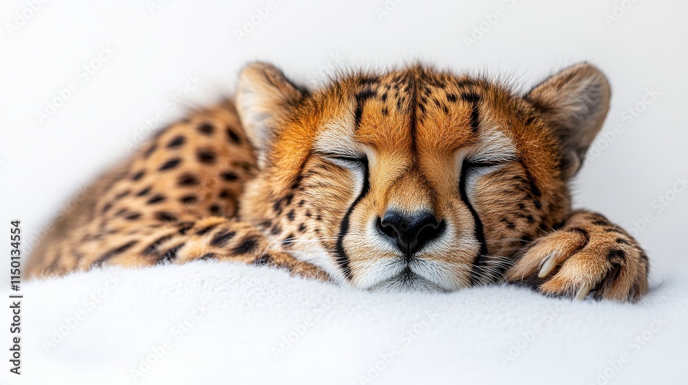 Obraz premium a close up photo of a cheetah isolated on a white background cheetah