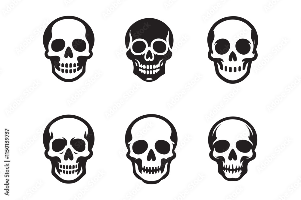 Skeleton silhouettes set, large pack of vector silhouette design, isolated white background Skeleton silhouettes set, large pack of vector silhouette design, isolated white background