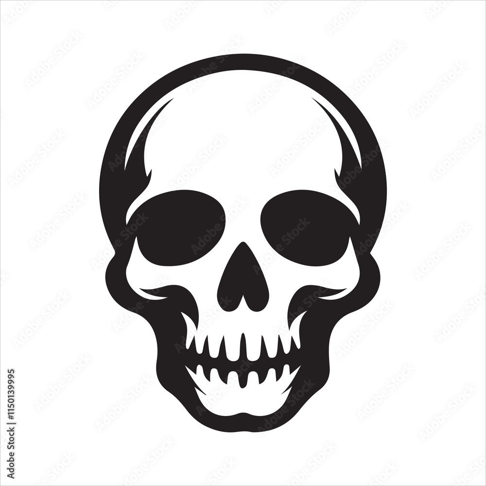 Skull icon. Symbol of poison and danger. Pirate flag attribute. Isolated vector illustration on white background.
Skull icon. Symbol of poison and danger. Pirate flag attribute. Isolated vector illustration on white background.