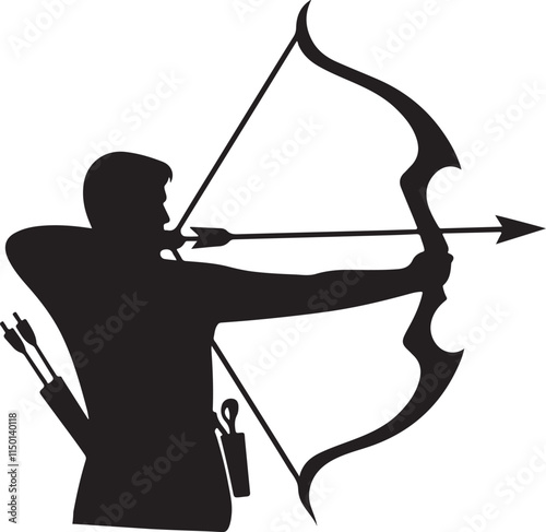 Archer Silhouette  Drawing of an Archer Aiming