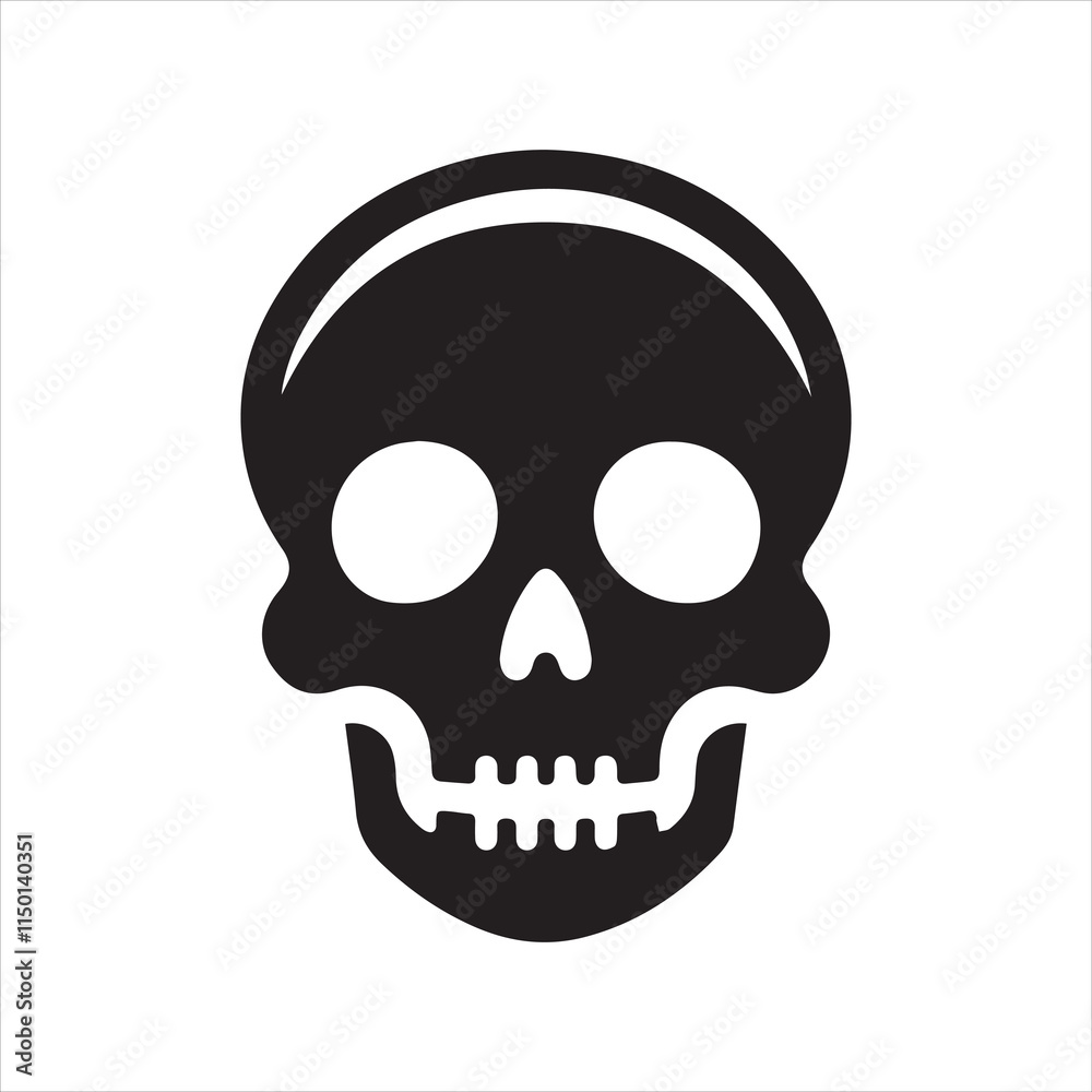 Skull icon silhouette vector illustration Skull icon silhouette vector illustration