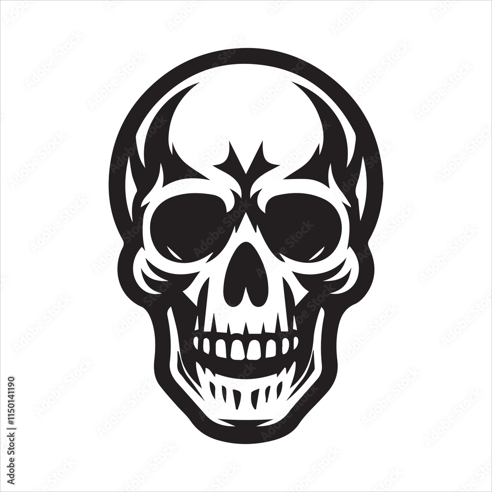 Skull icon silhouette vector illustration Skull icon silhouette vector illustration