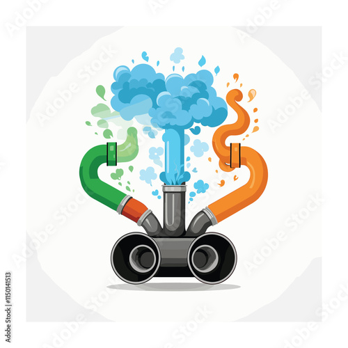 Car pollution vector illustration