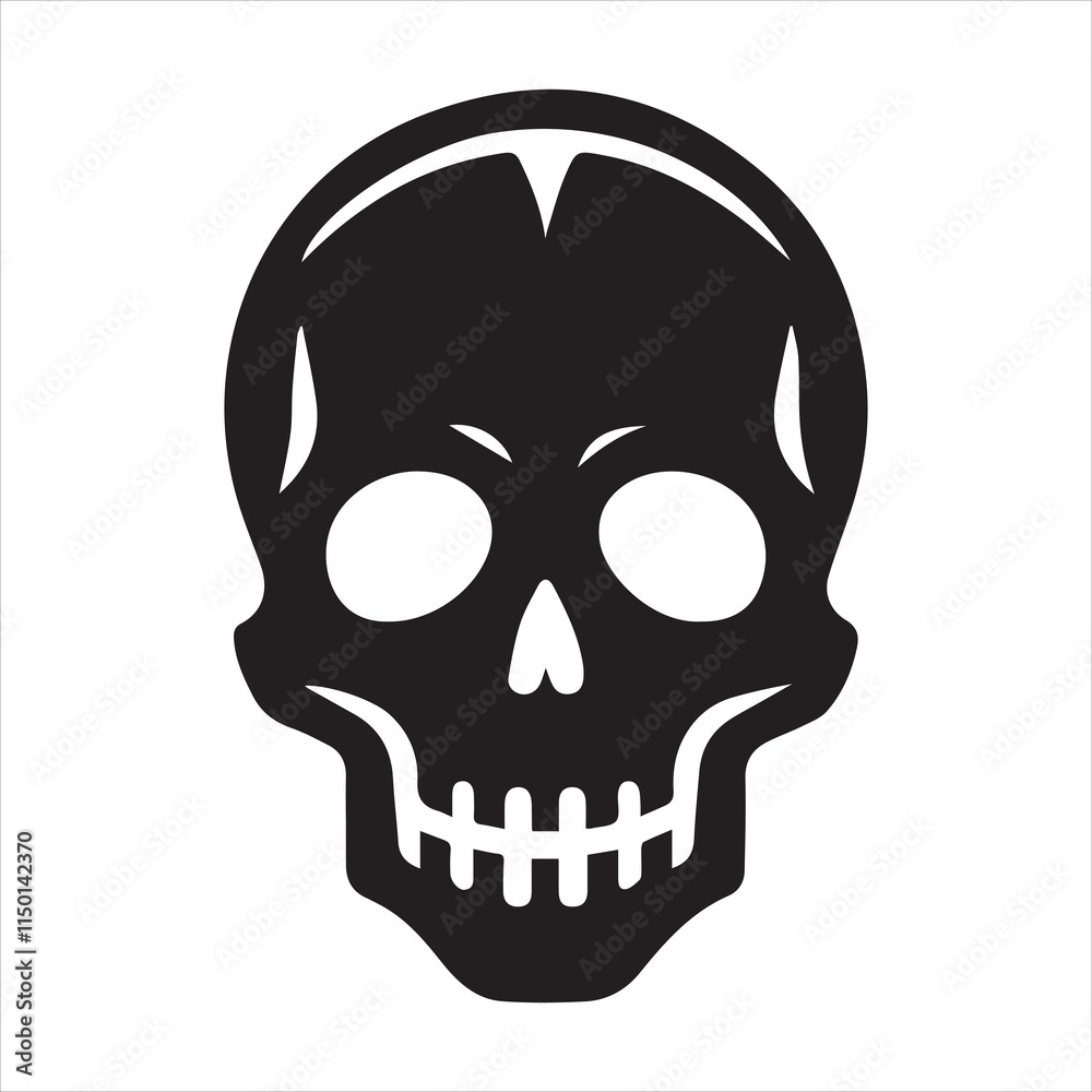 Skull icon silhouette vector illustration Skull icon silhouette vector illustration