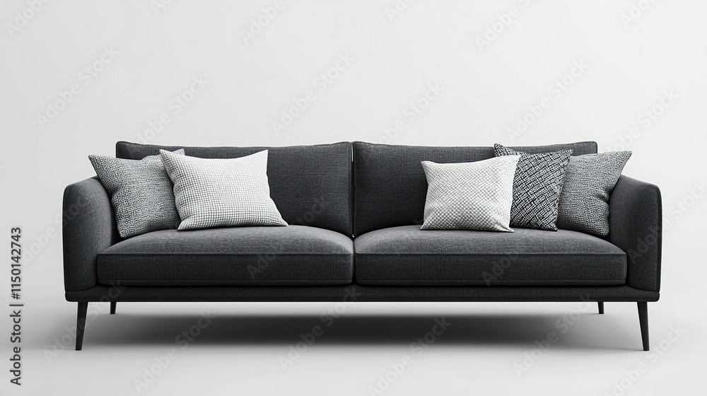Fototapeta premium Furniture Sofa And Cushion Pillow Case Mockup