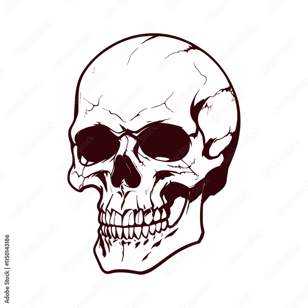 Skull skeleton vector design in different styles with solid background Skull skeleton vector design in different styles with solid background