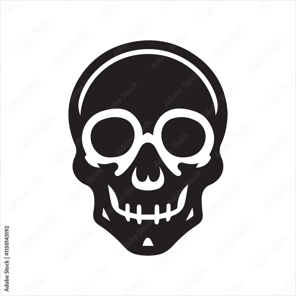 Skull icon silhouette vector illustration Skull icon silhouette vector illustration