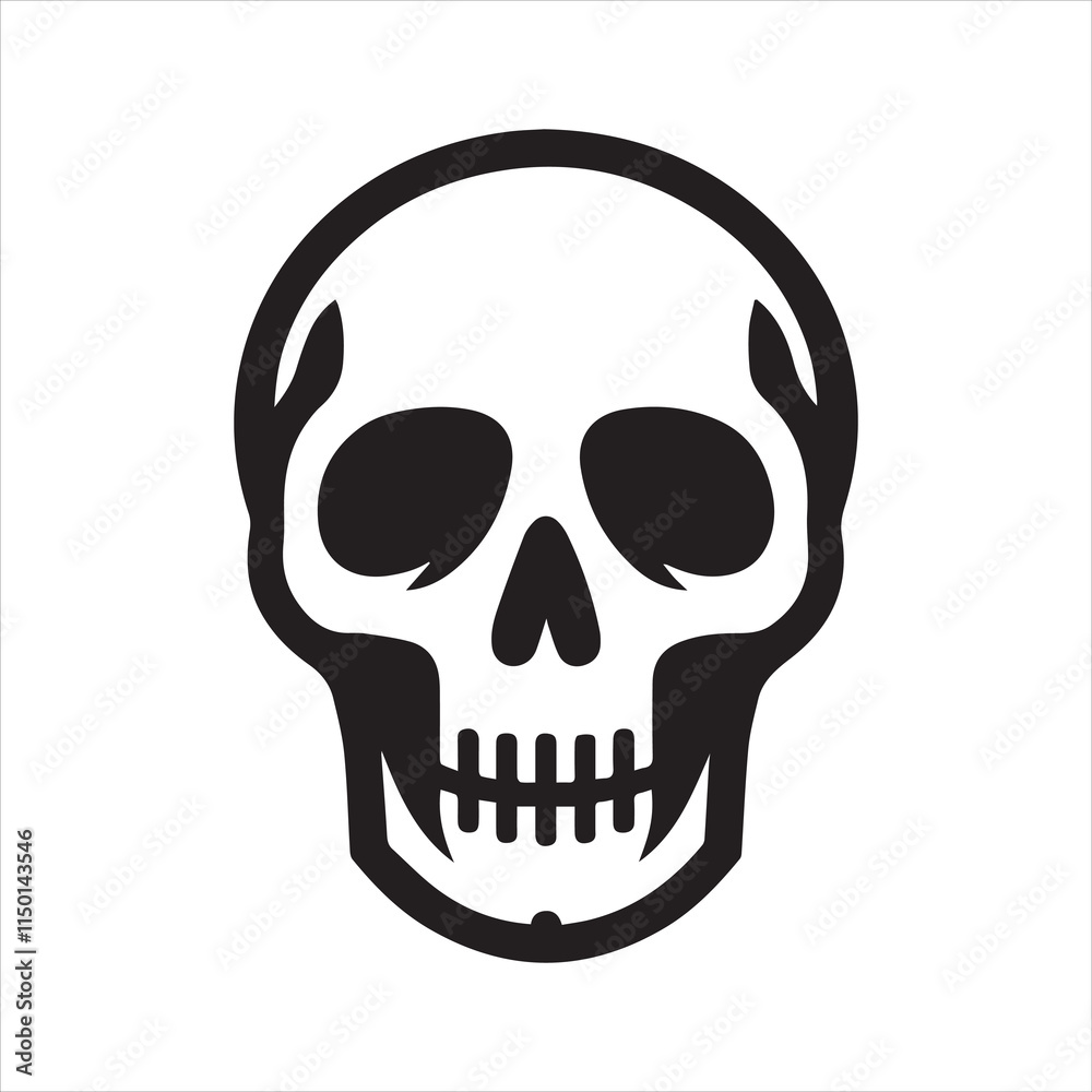 Skull icon silhouette vector illustration Skull icon silhouette vector illustration