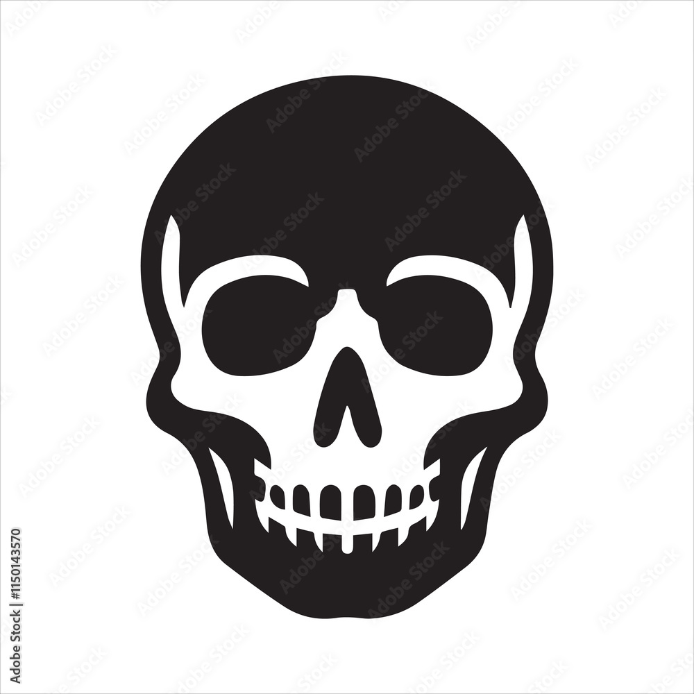 Skull icon silhouette vector illustration Skull icon silhouette vector illustration