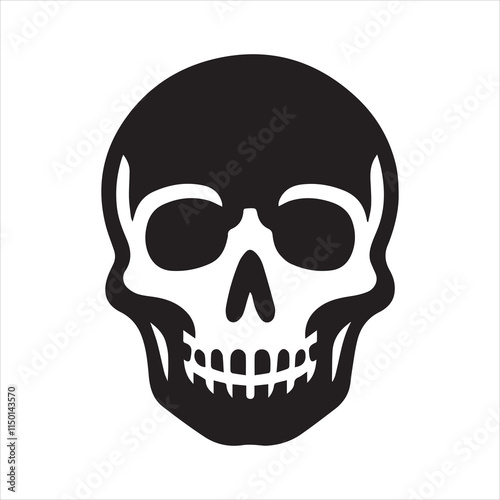 Skull icon silhouette vector illustration 