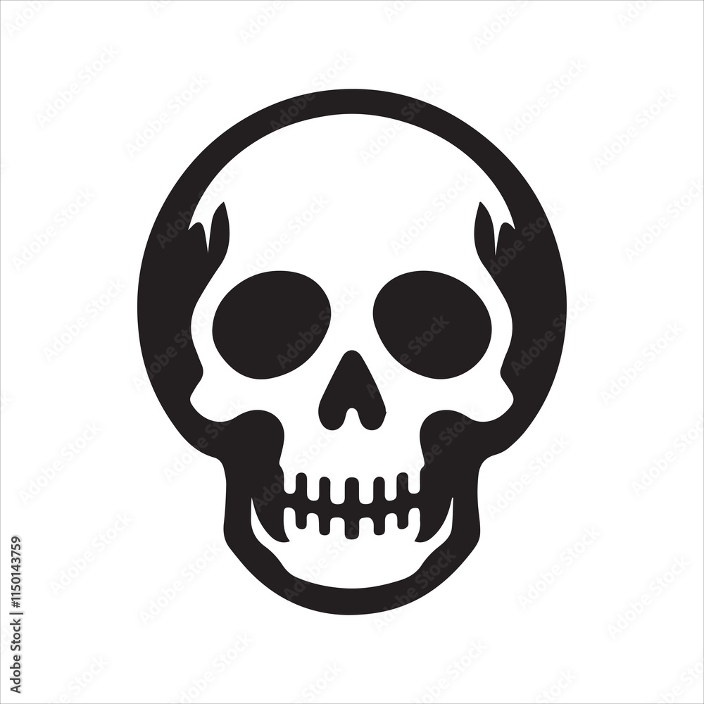 Skull icon silhouette vector illustration Skull icon silhouette vector illustration