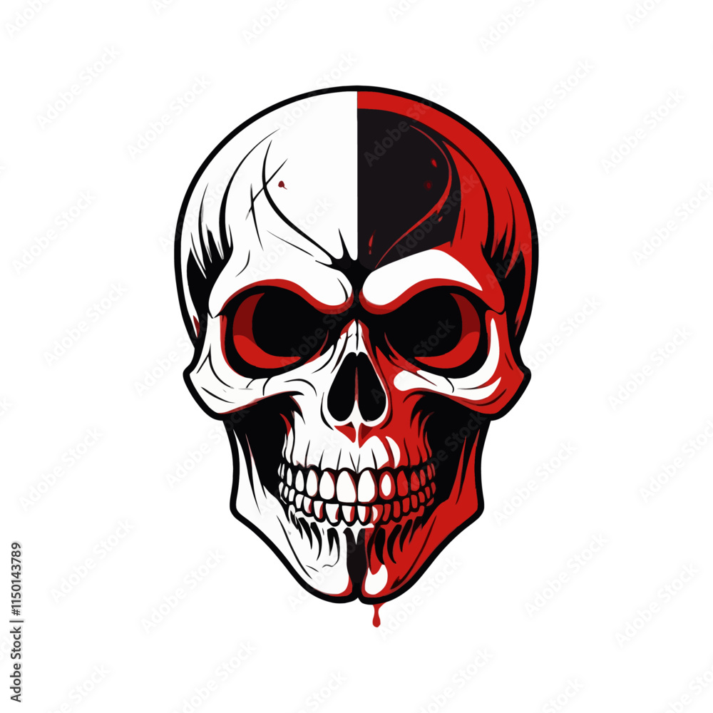 Skull skeleton vector design in different styles with solid background Skull skeleton vector design in different styles with solid background
