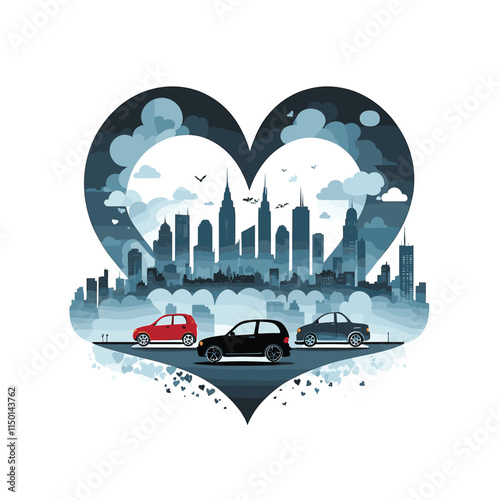 Car pollution vector illustration