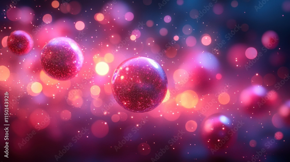 abstract 3d rendering of chaotic particles flying spheres in empty space futuristic background with bokeh effect poster desig abstract 3d rendering of chaotic particles flying spheres in empty space futuristic background with bokeh effect poster desig
