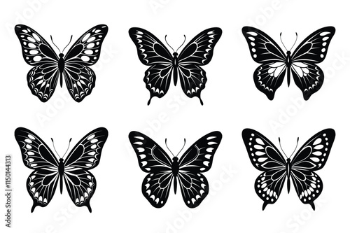 Wallpaper Mural Collection of butterfly silhouettes illustration Torontodigital.ca