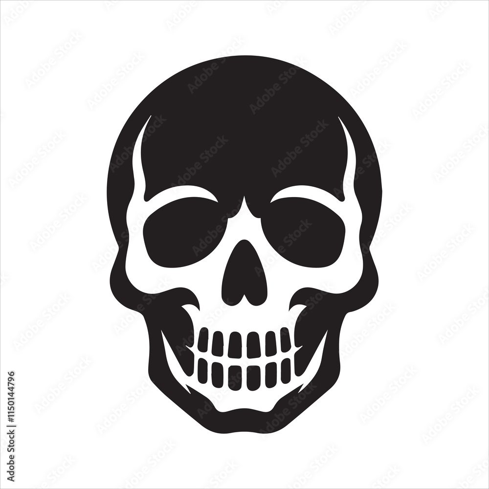 Skull icon silhouette vector illustration Skull icon silhouette vector illustration