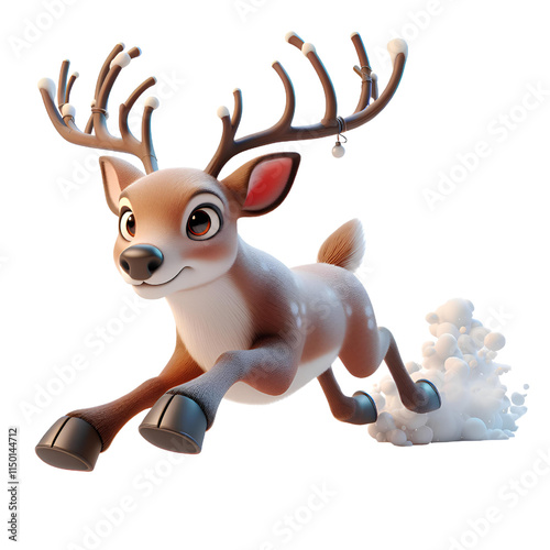 3D elk christmas Isolated on white background