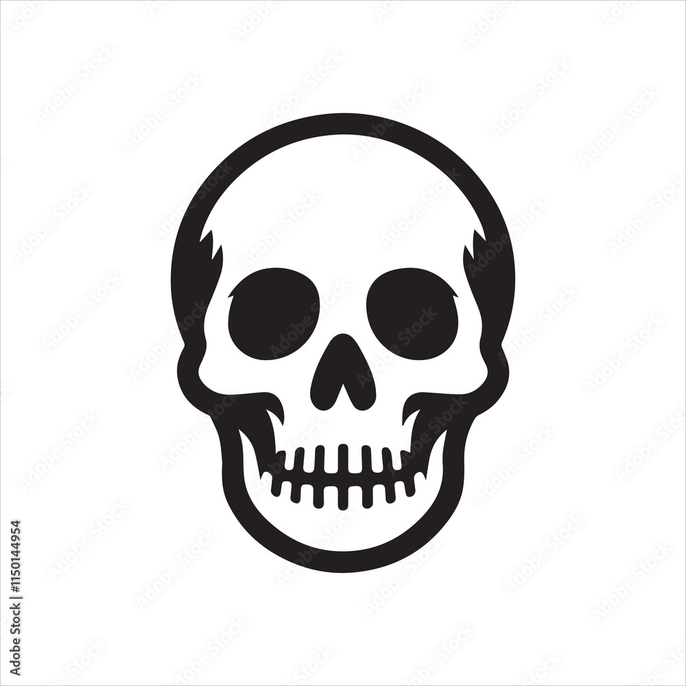 Skull icon silhouette vector illustration Skull icon silhouette vector illustration