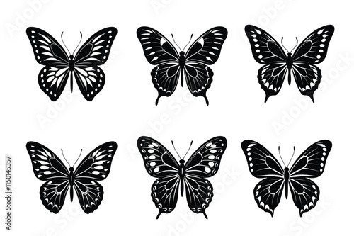 Wallpaper Mural Collection of butterfly silhouettes illustration Torontodigital.ca