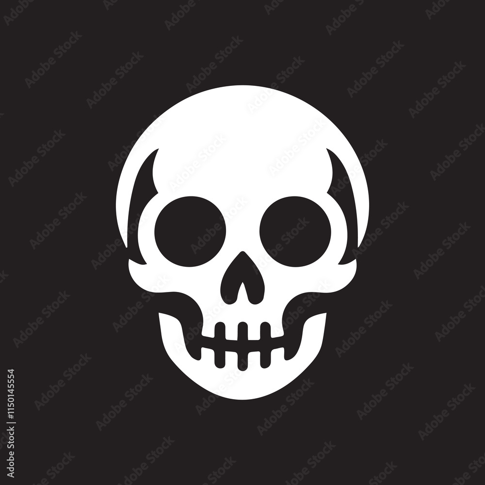 Skull icon silhouette vector illustration Skull icon silhouette vector illustration