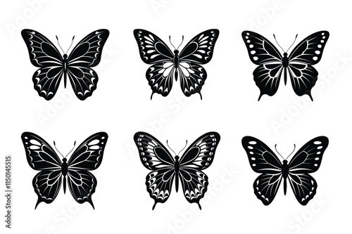 Wallpaper Mural Collection of butterfly silhouettes illustration Torontodigital.ca