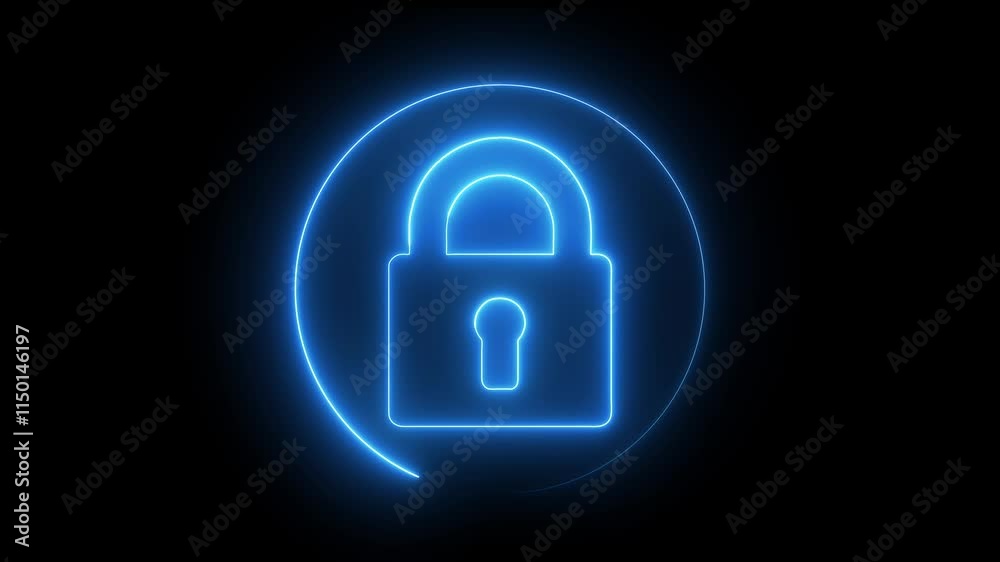Security lock icon on black background . safety security privacy padlock icon.