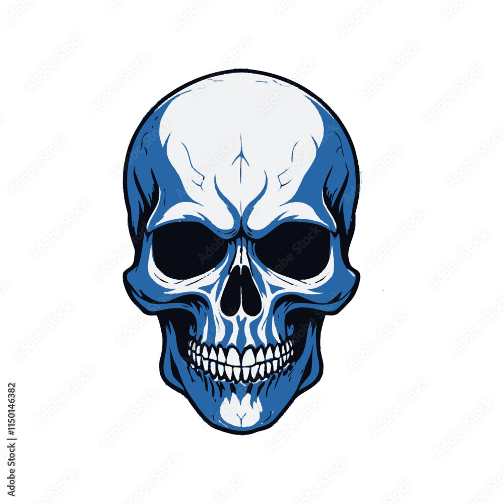 Fototapeta premium Skull skeleton vector design in different styles with solid background
