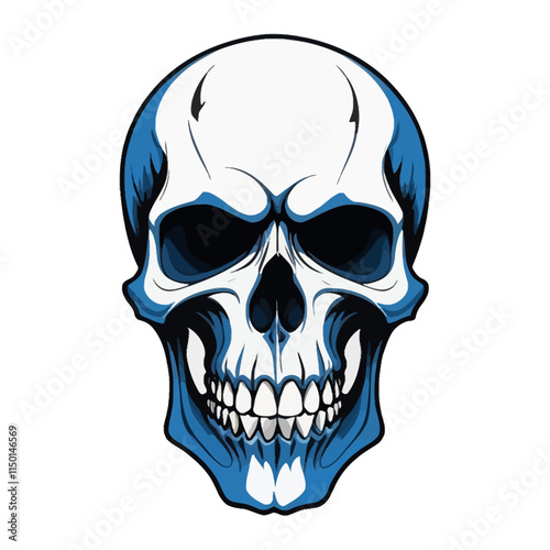 Skull skeleton vector design in different styles with solid background