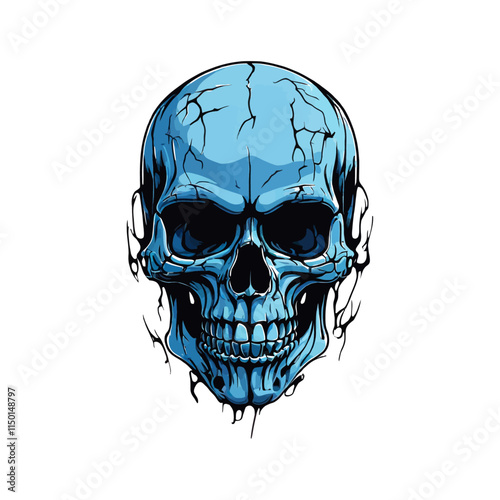 Skull skeleton vector design in different styles with solid background