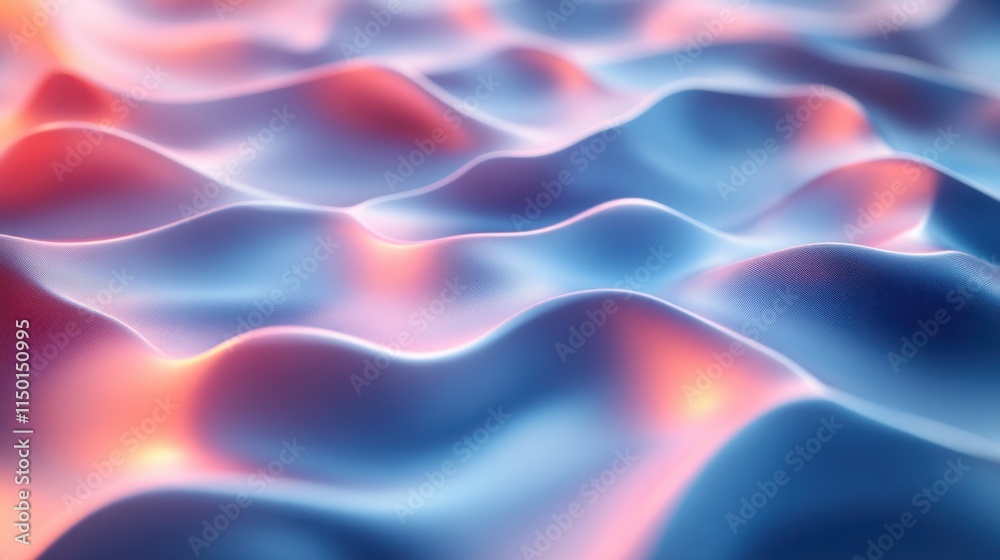 Fototapeta premium abstract 3d rendering of glossy wavy lines light coloured background with surreal waves in empty space futuristic shap