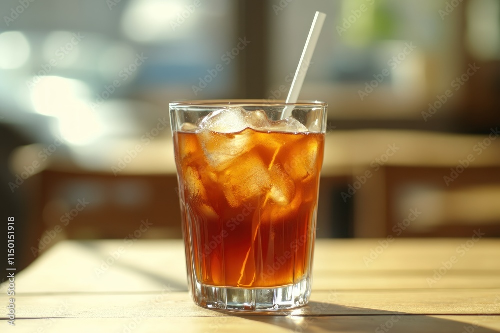 Refreshing Summer Drink in a Glass with Ice Refreshing Summer Drink in a Glass with Ice