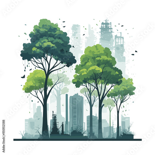 Car pollution vector illustration