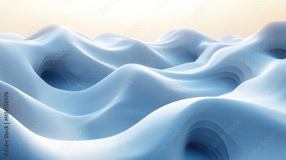 Obraz premium abstract 3d rendering of surface with waves on white background futuristic background design for poster cover banner placar